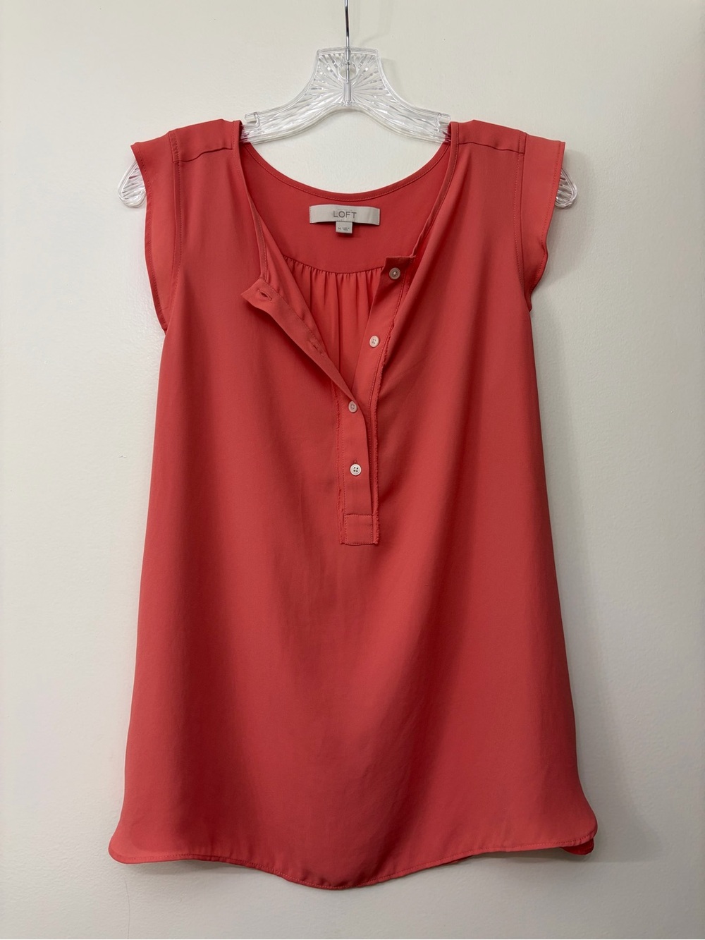 LOFT Coral Pink Sleeveless Blouse - Size M